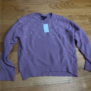 Hooked Up Women’s Purple Sweater with Beads